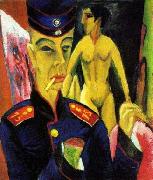 Ernst Ludwig Kirchner Self Portrait as a Soldier Spain oil painting artist